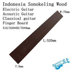 Handmade A Grade Indonesia SONOKELING Wood Guitar Fingerboard Material DIY Rosewood Fingerboard Guitar Accessories 520*70*10mm