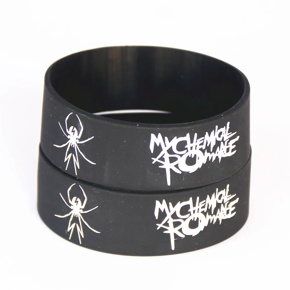 1PC Hot Sale My Chemical Romance Silicone Wristband Rubber Power Men Bracelet Spider Punk Rock Band Banles Music Lover SH065