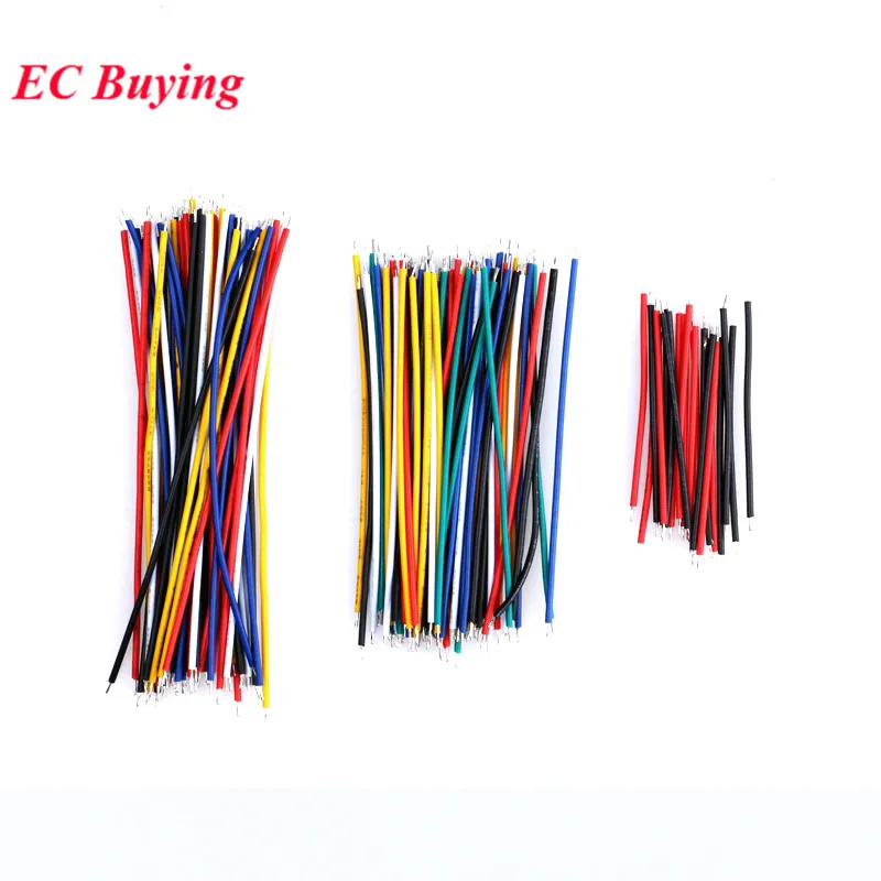 130Pcs 24AWG Breadboard Jumper Wire Cable Kit Tin-Plated PCB Solder Cable Flexible PVC Electronic Wire 5cm 8cm 10cm 6 Colors