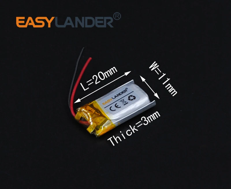 301120 3.7V 55mAh Rechargeable Lithium Li-ion Li Polymer Battery For bluetooth headphone headset mp3