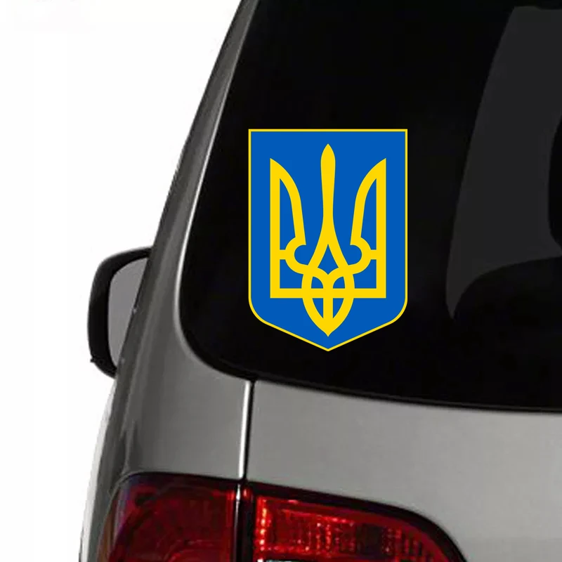 CK2703# Coat of Arms of Ukraine funny car sticker colorful PVC printed decal car auto stickers for car bumper window car