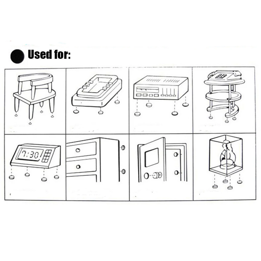 DAYFULI 20pcs Black Rubber Table Chair Furniture Feet Leg Pads Tile Floor Protectors feet Wholesale