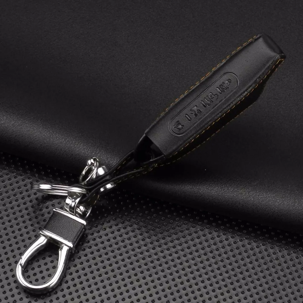 jingyuqin Remote 4 Buttons Leather Case Cover Russian Version Vehicle Security Two Way Car Alarm System LCD TOMAHAWK X5 Keychain