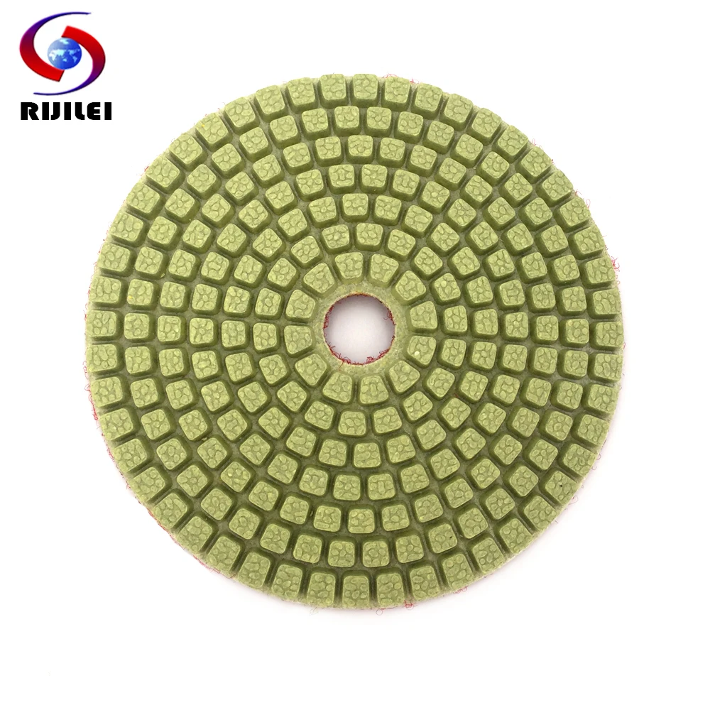 RIJILEI 10PCS/Set 4Inch Diamond Polishing Pads Flower Point Wet Polishing Pad for Marble Diamond Abrasive Pad Free Shipping HC13