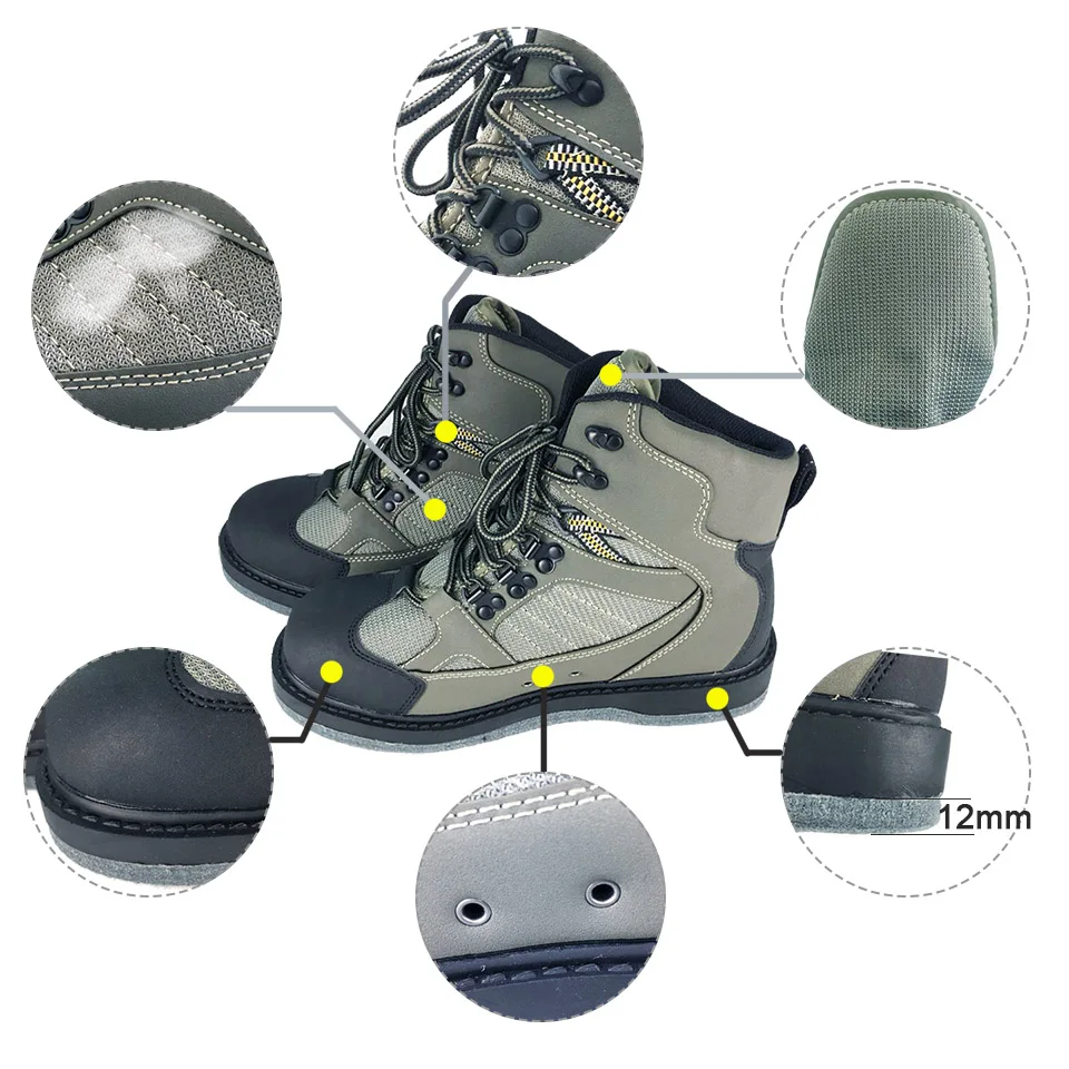 Fly Fishing Shoes Aqua Sneakers Breathable Rock Sport Wading Wader Felt Sole Boots Quick-drying No-slip Outdoor Water Shoes Man