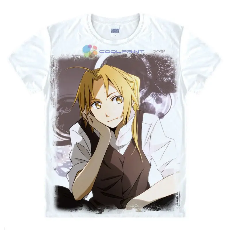 Coolprint Anime Fullmetal Alchemist Brotherhood Unisex T-shirts Edward Elric T Shirt Alphonse Elric Furumetaru Arukemisuto image 3