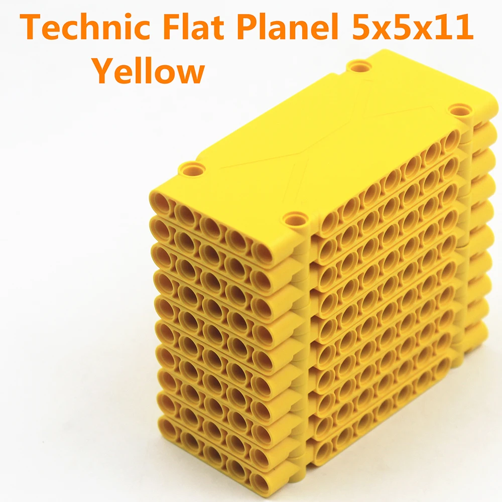 MOC Building Blocks Self-Locking Brick Technical Parts 10Pcs Technical Flat Planel 5x5x11 Compatible With Lego 64782 for Boy toy