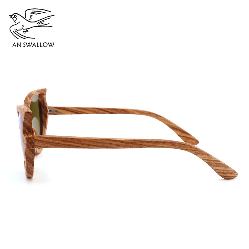 2022 Luxury Design Fashion Women\'s Zebra Wood Sunglasses Polarized UV400 Butterfly Cat Eye Sunglasses Women With Wooden Case