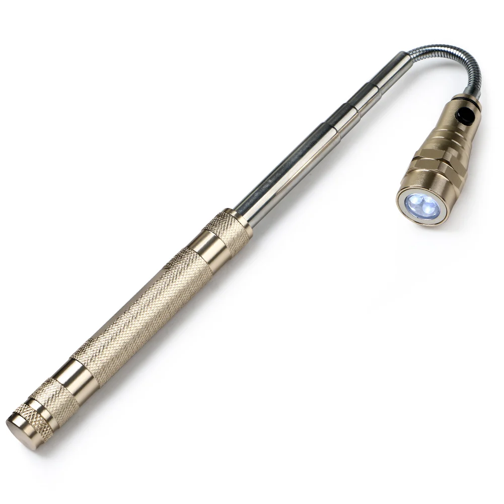 Linterna LED Flexible impermeable de 360 grados, herramienta de recogida de antorcha magnética, lámpara de Camping, linterna de extensión telescópica