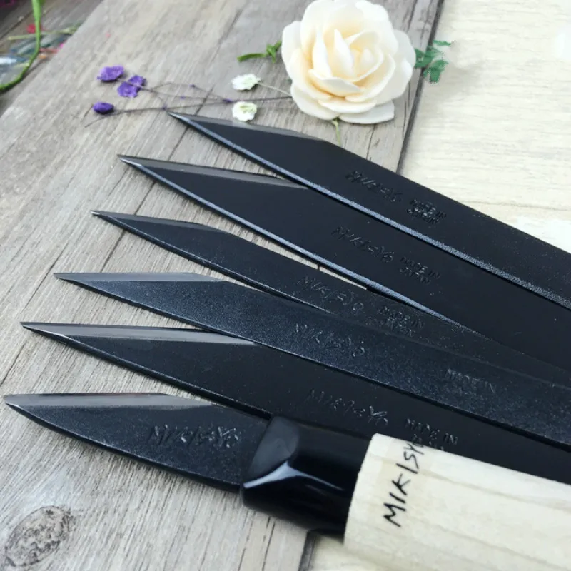 FREE SHIPPING Japanese original MIKISYO Miki horizontal hand knife cutting knife black carver woodworking tools