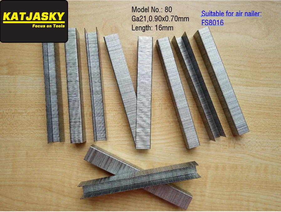 16mm staples crwon nails for FS8016 air stapler pneumatic nailer stapler,crown nail,  U nails, 2500pcs/lot