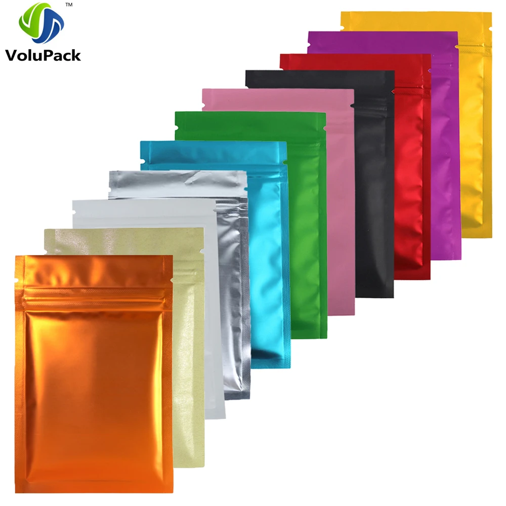 Eco-friendly Self Seal Bags Frosted Clear Zip Lock Pouch Heat Sealing Aluminum Foil Mylar Pouches Reusable Zip Food Storage Bag