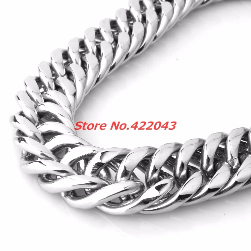 Granny Chic 9/11/13/16/20/22mm Stainless Steel Necklace  Curb Cuban Link Silver Color Mens Boys Chain Fashion Jewelry