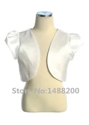 Mingli Tengda Custom Made Short Sleeves Satin Bridal Jackets Shrug Wedding Bolero Mariage For Women Cape Cloak Shrugs Shawl