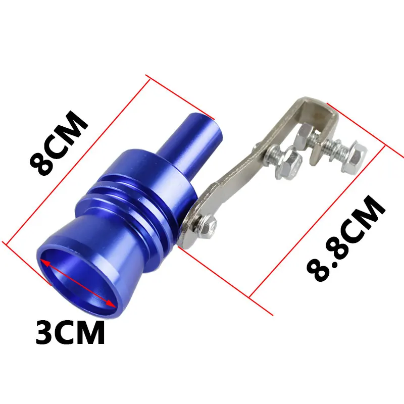 RASTP - New Universal Vehicle Exhaust Sile Turbo Sound Exhaust Muffler Pipe Whistle Light Weight Material Size XL RS-TUR006