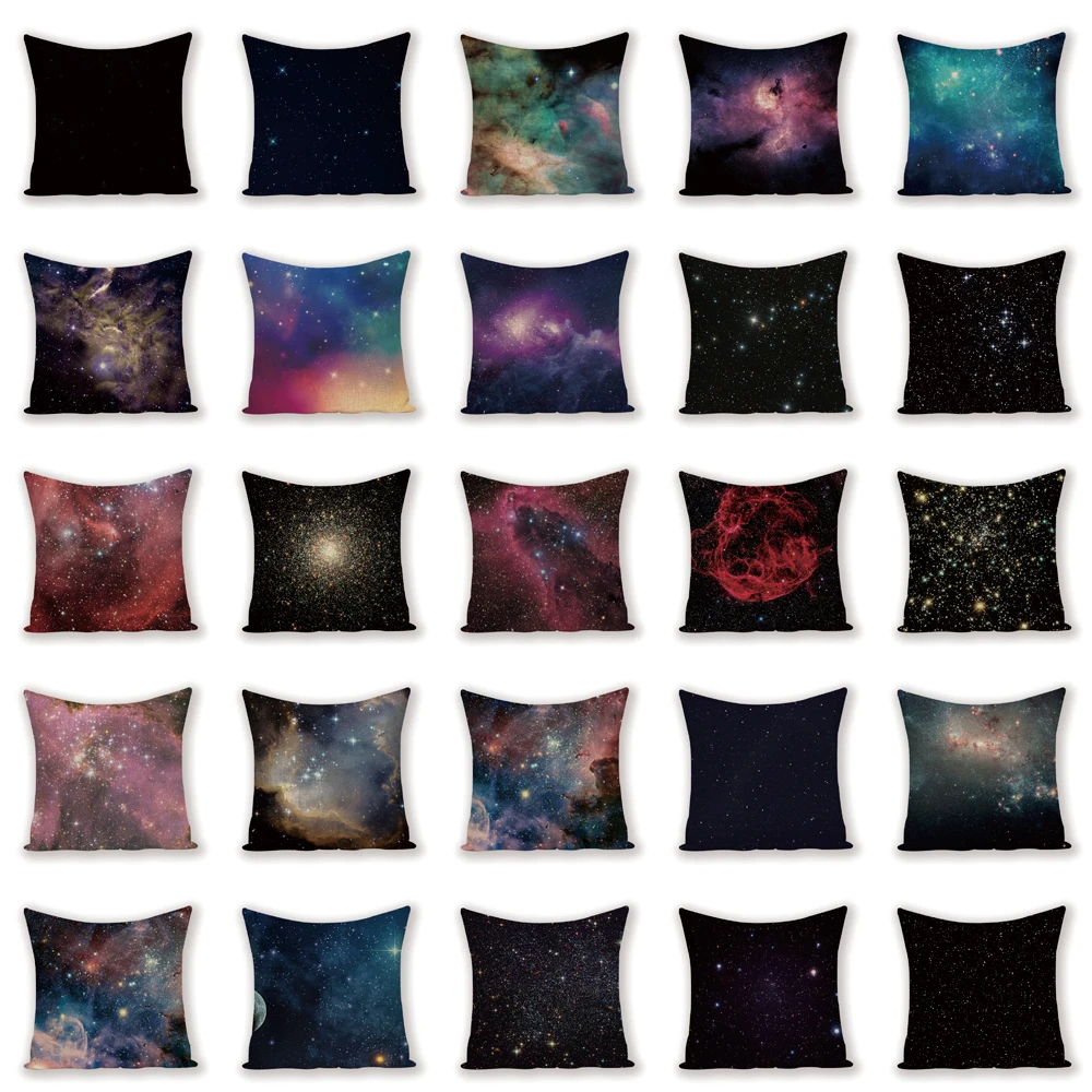 Fantasy Star Space Cushion Cover 3D Universe Science Space Geometric Black Throw Pillows Case Square Throw Pillow Covers Cases