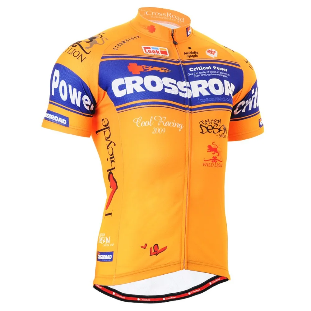 LIFE ON TRACK CROSSORANGINE Technical Full Graphic Short Sleeve Cycling Jersey Useful 3 Rear-pockets and Non-Slip Silicone Band