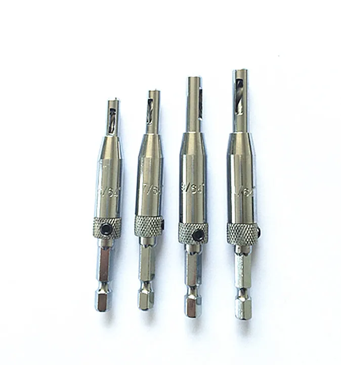 Professional 5/64" 7/64" 9/64" 11/64" Doors Windows HSS Self-Centering Hinge Wood Woodwork Reaming Drill Bits Cabinet Tool Set