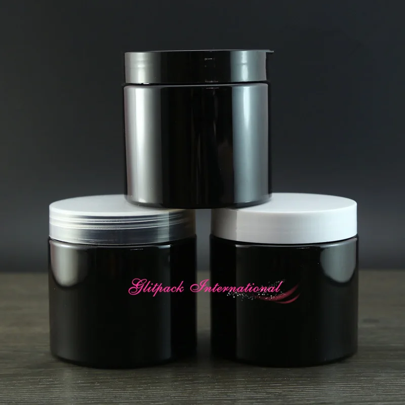 30pcs/lot 7oz  hair wax  bottling jars 200g pomade black canning containers plastic jars with lids wholesale