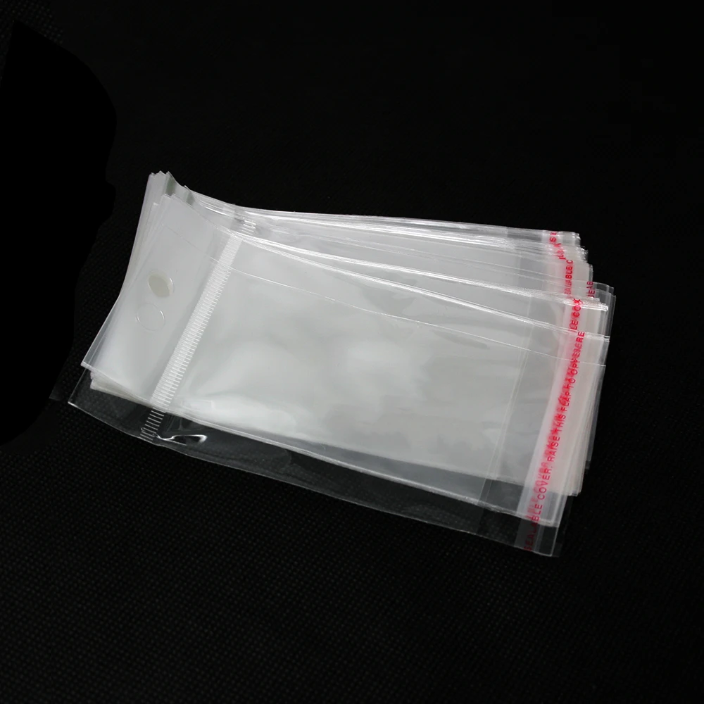 Bolsa de plástico transparente de varios tamaños, bolsas de celofán de polietileno con sello autoadhesivo OPP, para dulces, regalos, 100 piezas