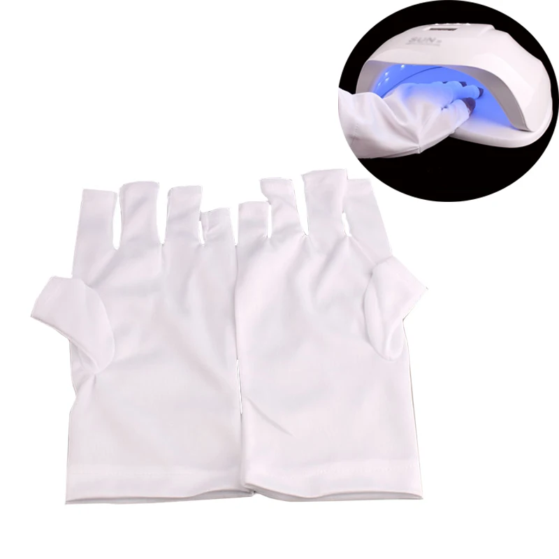 1 Pair Anti UV Nail Gloves UV Gel Shield Glove Fingerless Manicure Nail Art Tools LED Lamp Nails Dryer Radiation Hand Protection