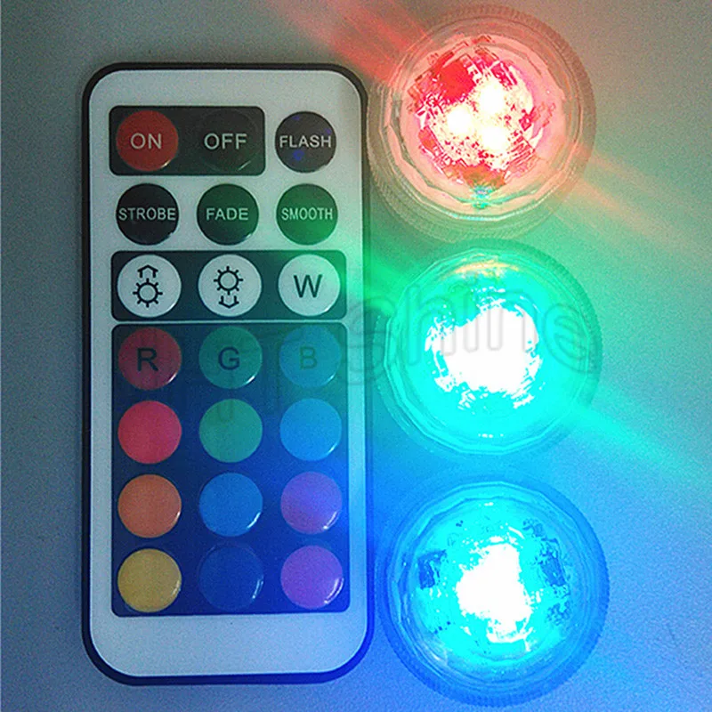 

50x Multi Color RGB Submersible Waterproof Party Decoration LED Mini Light Remote Control Wedding Christmas Halloween Vase Table