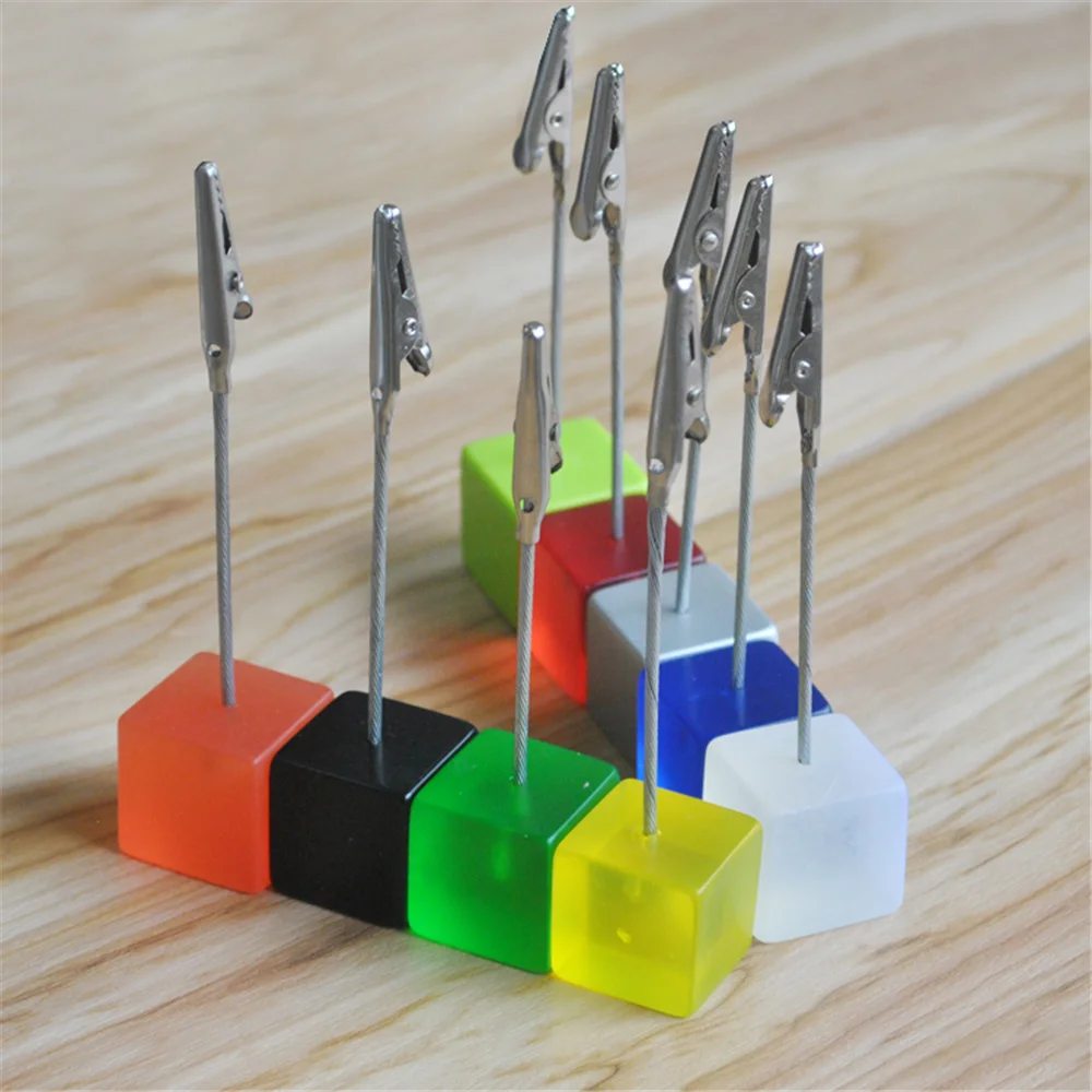 10pcs Wedding Place Card Holder Picture Memo Note Photo Name Clip Resin Base
