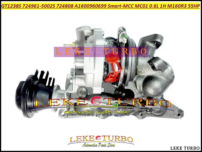 GT12 GT1238S 724961 724961-5002S 724808 724808-0001 A1600960699 Turbo Turbocharger For Smart MCC MC01 1H 0.6L M160R3 3Zyl 55HP