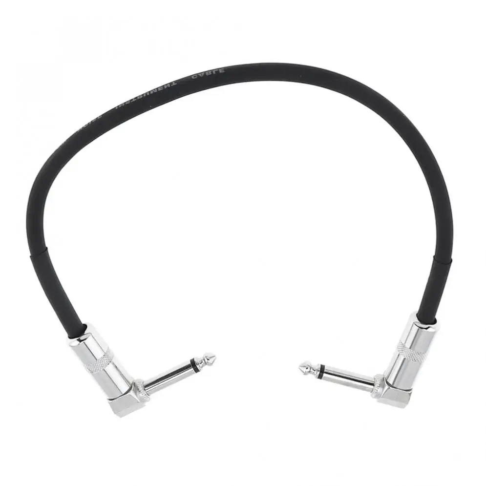 30cm / 11.8 inch Guitar Effect Pedal Instrument Patch Cable with 1/4 Inch 6.35mm Silver Right Right Angle Plug