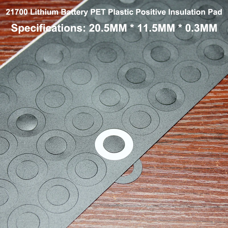 100pcs/lot Lithium battery positive flat hollow insulating mat 21700 battery accessories PET insulating meson gasket 20*11.5MM