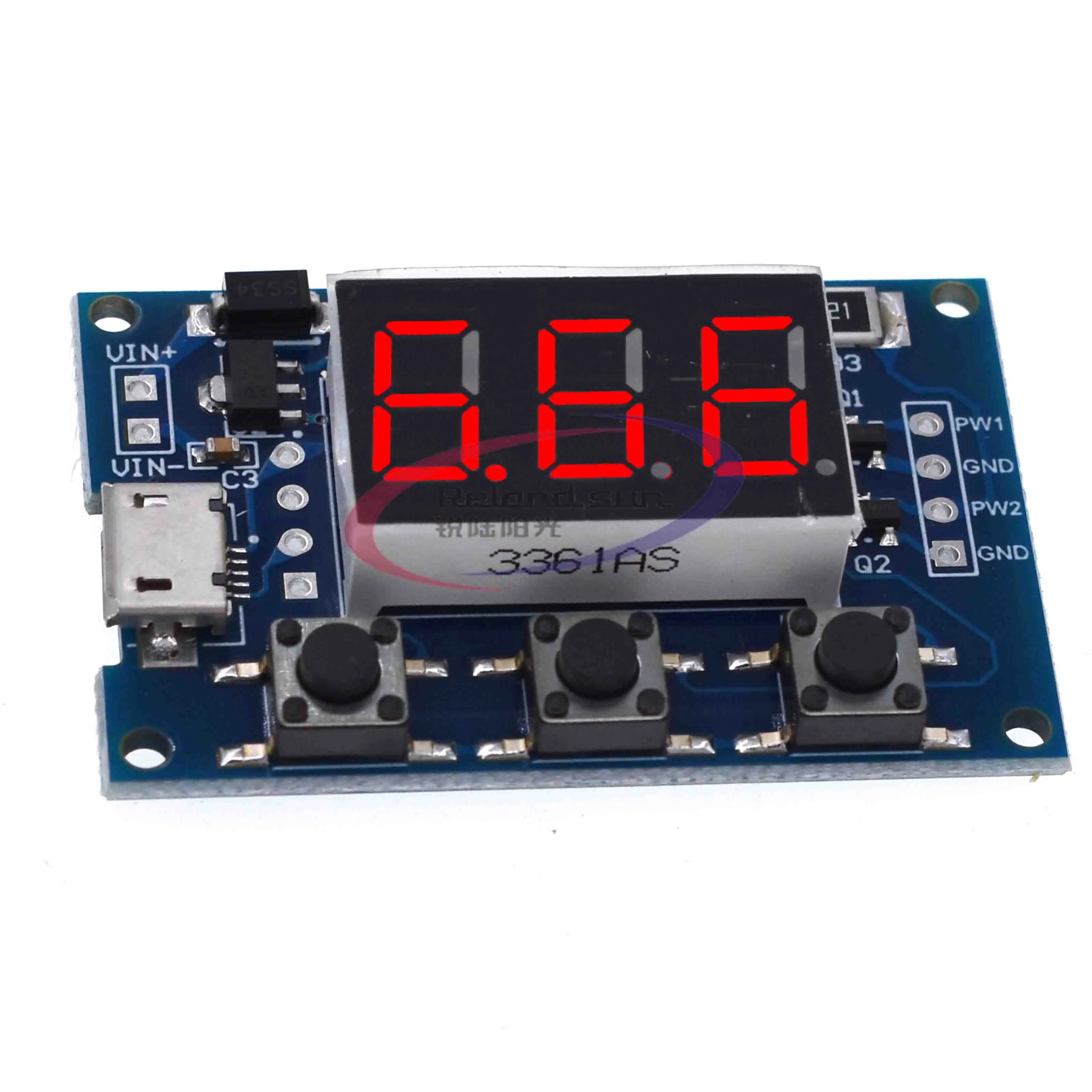 DC 5-30V Micro USB 5V Power Independent PWM Signal Generator 2 Channel Dual Way Digital LED Duty Cycle Pulse Frequency Board