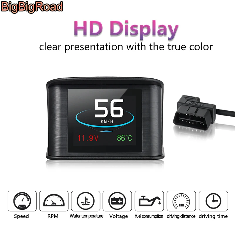 

BigBigRoad Car Hud OBD 2 Windscreen Projector Head Up Display For Chevrolet Cruze Captiva Epica Trax Tracker Sonic Spark Lacetti