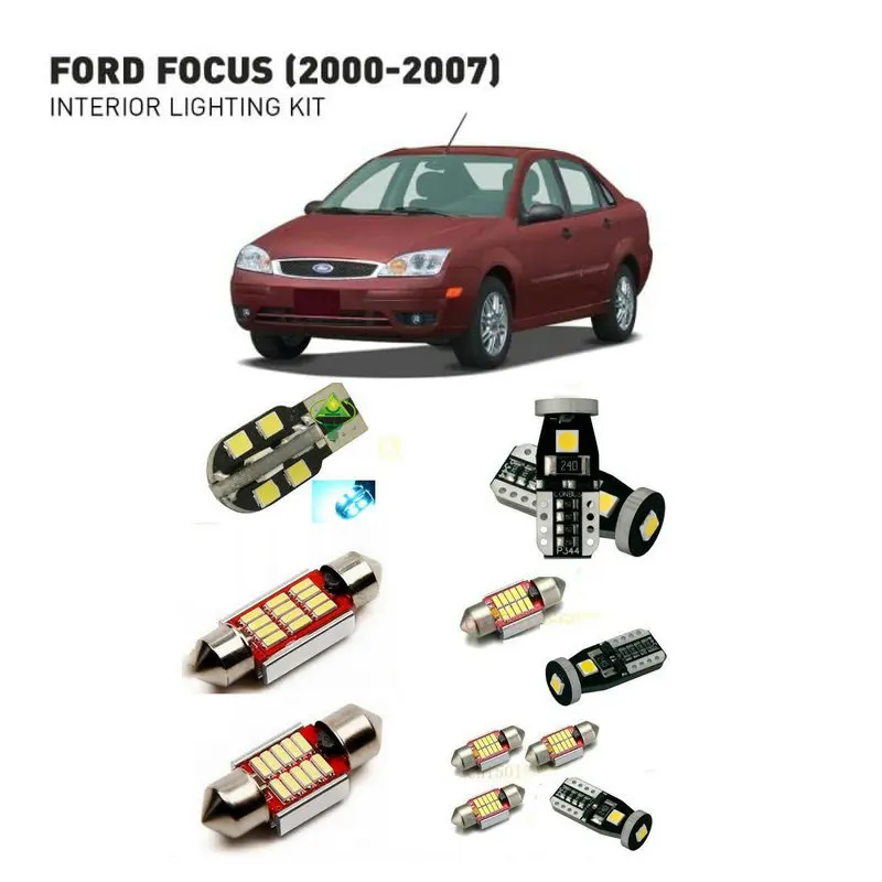 

Led interior lights For Ford focus 2000-2007 7pc Led Lights For Cars lighting kit automotive bulbs Canbus