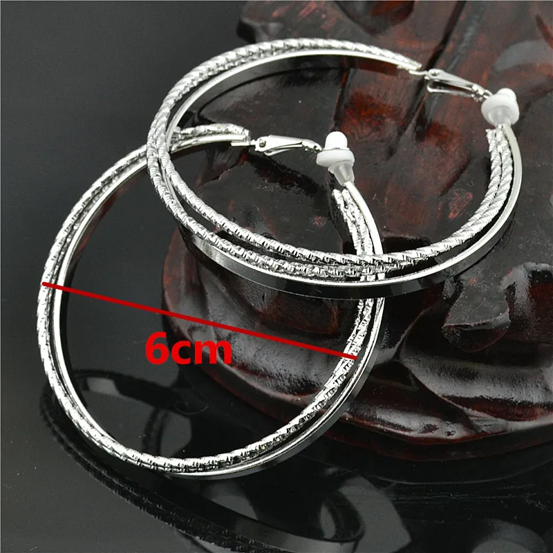 Big Circle Clip on the ear ring No ear hole Without piercing Earrings for women Fashion jewelry Accessories Gold Silver Plating