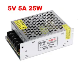AC DC Schakelmodus LED Voeding 5V 5A 25W LED Driver DC5V Aluminium AC 110V 220V naar 5V Verlichting Transformator voor LED Verlichting