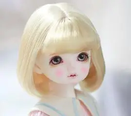 New 1/3 22-24cm  Handsome Sunflower gold Pear Flower Short hair BJD SD DD Doll Wig