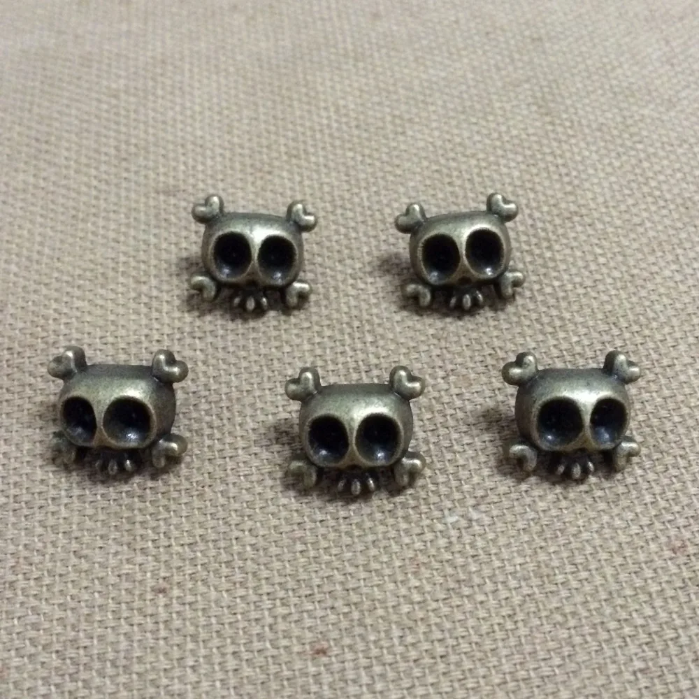 50PCS 13X12MM Bronze Big Eyes Cute Skull Head Rivet Punk Spike Studs Spikes Shoes Belt Bag Bracelets Accessories Leather Craft