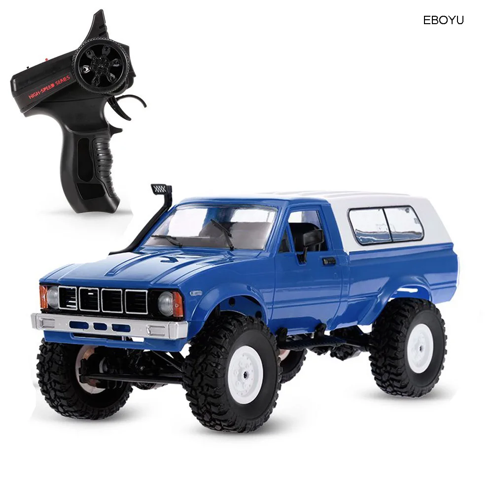 

EBOYU WPL C24 RC Truck 1:16 2.4GHz 4WD RC Car with Headlight Remote Control Crawler Off-road Pick-up Truck RTR Gift Toy for Kids