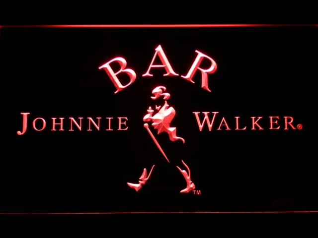 439 BAR Johnnie Walker Whiskey LED Neon Light Signs with On/Off Switch 20+ Colors 5 Sizes to choose