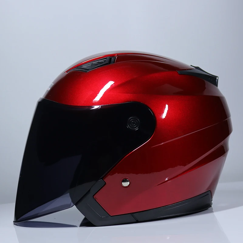 Brand Jiekai motorcycle helmet Four season unisex electric Scooter motos half helmets double visor