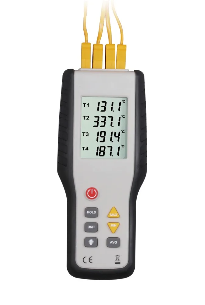 HT-9815 Digital K type Thermocouple Thermometer   4 channel  thermocouple probe sensor industrial temperature test -200C--1372C