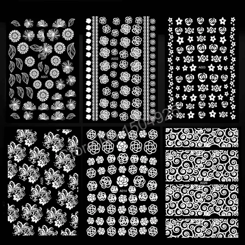 DIY Weiß Nagel Aufkleber Kunst Dekoration Spitze Blumen auf Nägel Maniküre Design Selbst Adhesive Nail art Decals Aufkleber Zubehör