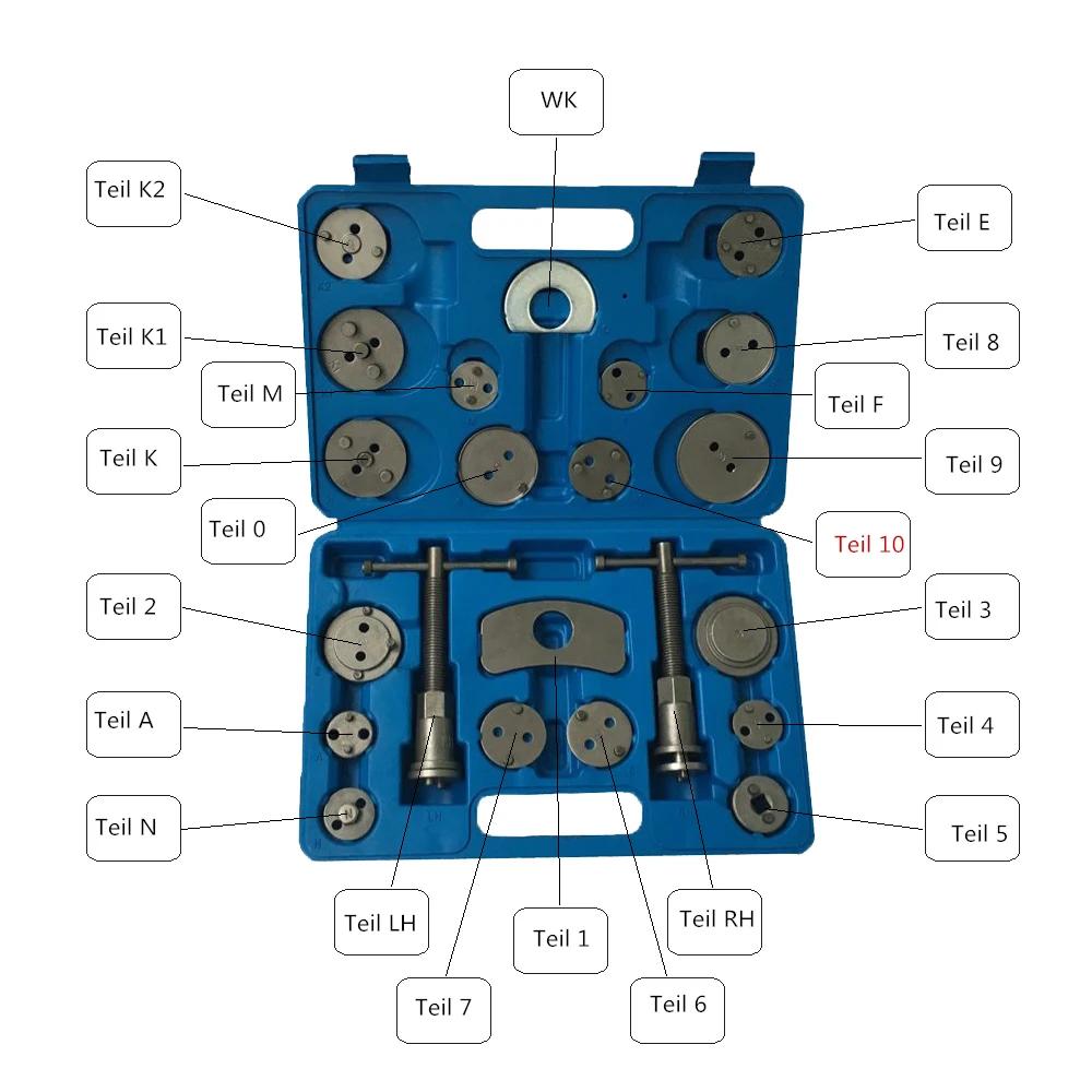 

22 pcs Universal Disc Brake Caliper Piston Pad Car Auto Wind Back Hand Tool Kit