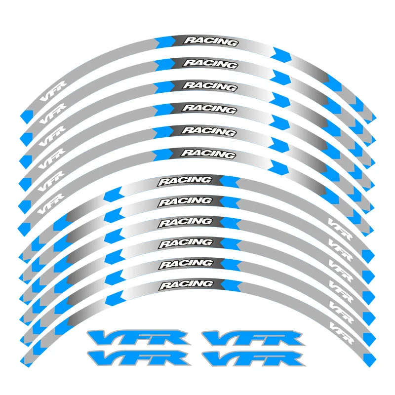 7 Style Reflective sticker Motorcycle Wheel Tire Rim Stickers 17inch wheel For Honda VFR VFR750 VFR800 VFR1200 VFR1200F