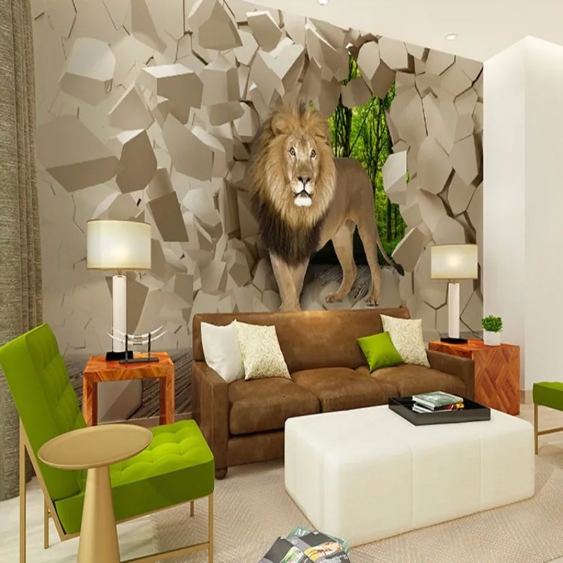 beibehang Murales stone lion wall background graphic wallpaper for boys room wallpaper 3d wallpaper wallpapers home decoration