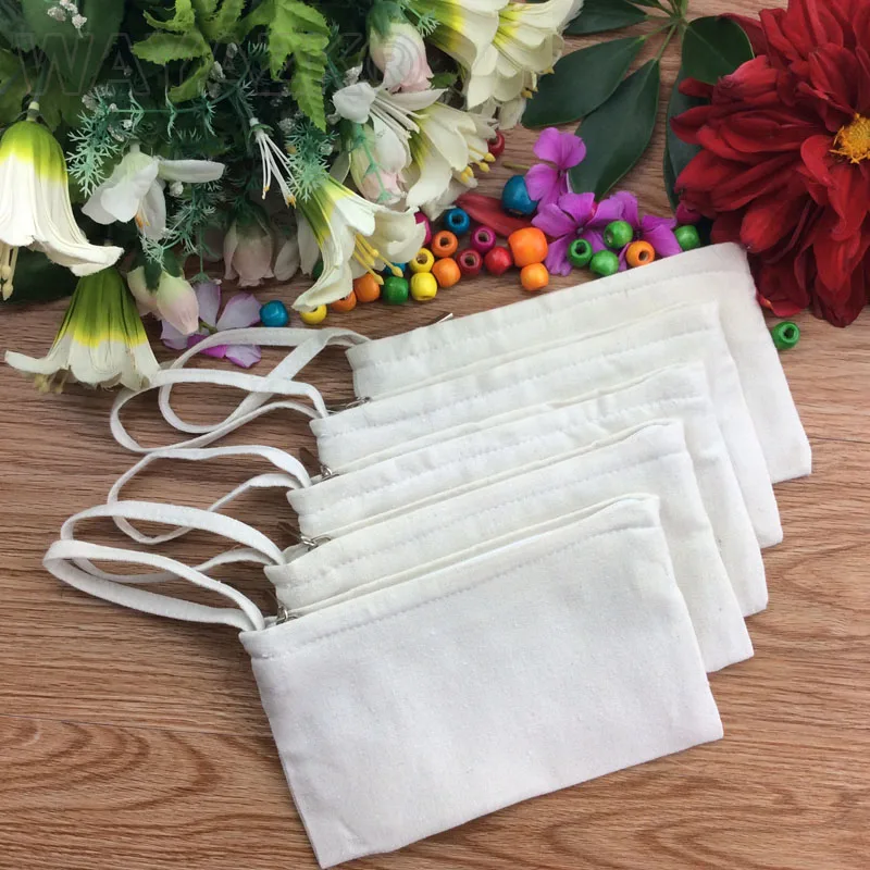 5pcs/lot  high quality cosmetic canvas pouch bag with zipper