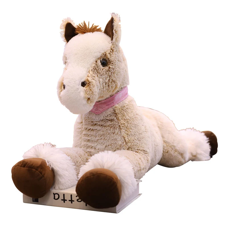 

90/120cm Huge Cute Brown Horse Plush Toys Stuffed Simulation Animal Doll for Kids Children Creative Birthday Gift for Girls