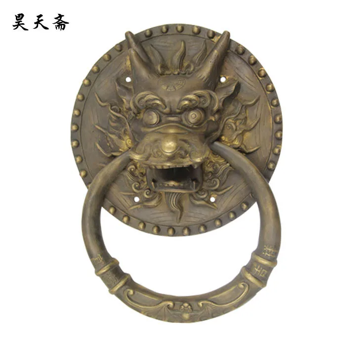 [Haotian vegetarian] bronze copper door ring HTA-119 Chinese antique handle diameter 22.5CM