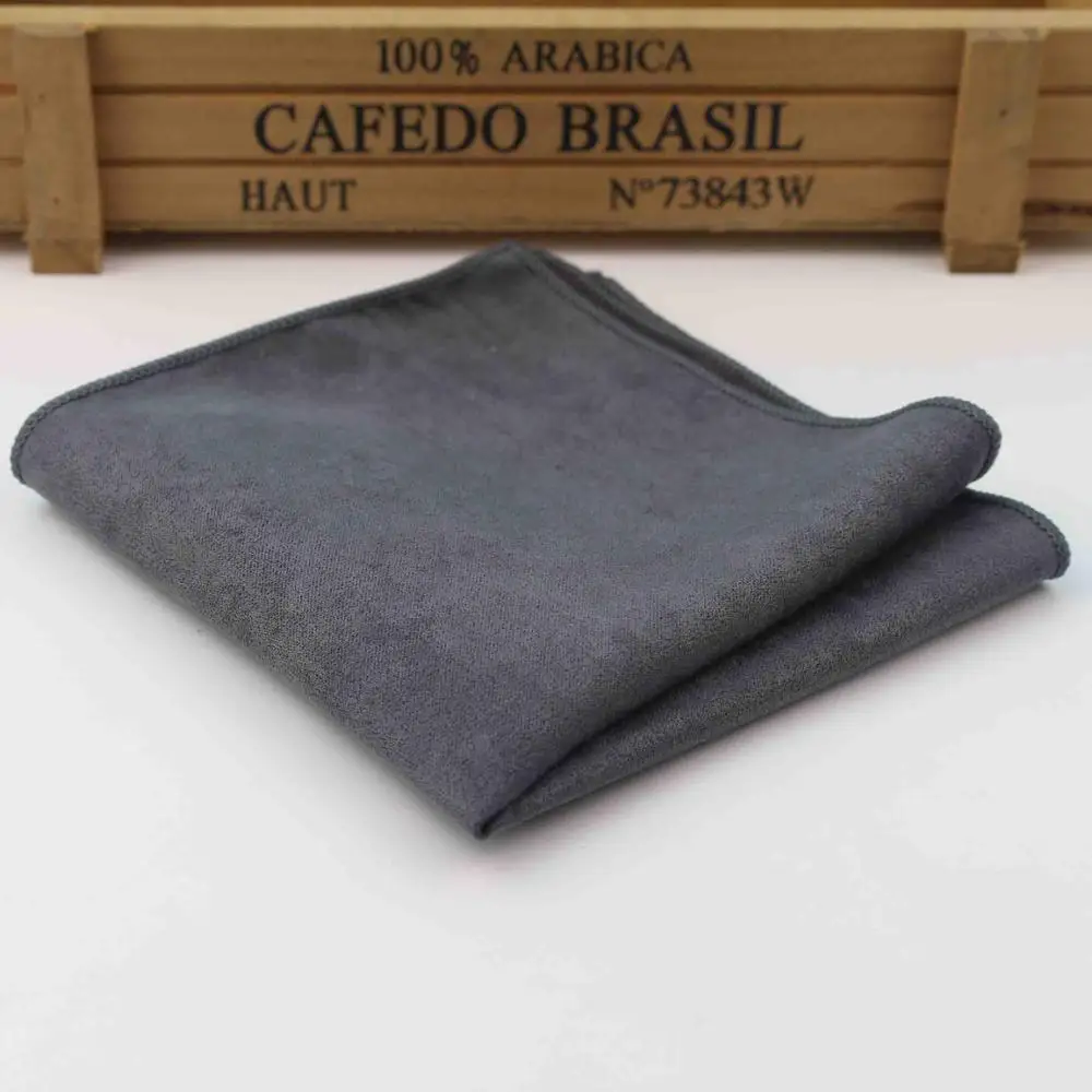 Two-Sided Solid Micro Suede Pocket Square for Men, Soft and Stylish
