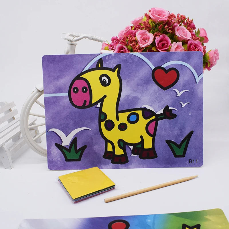 DIY Handwerk Spielzeug Für Kinder Filz Papier Material Handwerk Kinder Kindergarten Diy Giraffe Für Mädchen Junge Handarbeit Kunst Großhandel